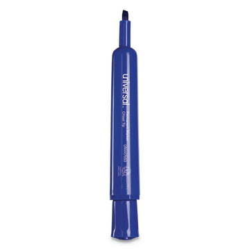 Universal™ Chisel Tip Permanent Marker, Broad Chisel Tip, Blue, Dozen freeshipping - TVN Wholesale